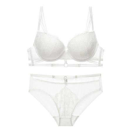 

Sports Bra Women Plus Size Bras for Women Women s Sexy Ultra-thin High Beauty Lace Underwear Two-piece Set Strapless Bra for Big Busted Women Black lingerie for Women Womens lingerie Sexy