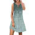 thumbnail image 1 of ICHUANYI Clearance Women's Summer Fashion Printed Round-Neck Sleeveless Pullover Dress(Green, XL) ICHUANYI WER2023080814326, 1 of 7