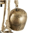 thumbnail image 6 of DecMode Tibetan Inspired Cascading Gold Metal Various Shapes Decorative Cow Bells with 5 Bells on Jute Hanging Rope, 6 of 11