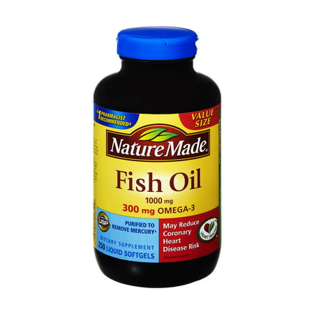 Nature Made Fish Oil 1000mg/300mg Omega-3 Dietary Supplement Softgels - 250 CT