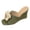 Womens Sandal - Army Green, variant on Wedge Sandals for Women Open Toe Slip On Mules Bohemian Rustic Oversized Burlap Flower Applique Woven Texture Summer Vacation Cruise Holiday Footwear