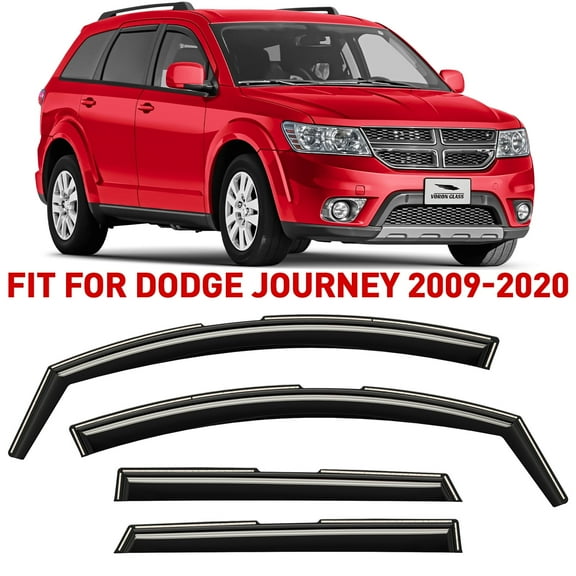 Voron Glass in-Channel Extra Durable Rain Guards for Dodge Journey 2009-2020, Window Deflectors, Vent Window Visors, 4 Pieces - 200480