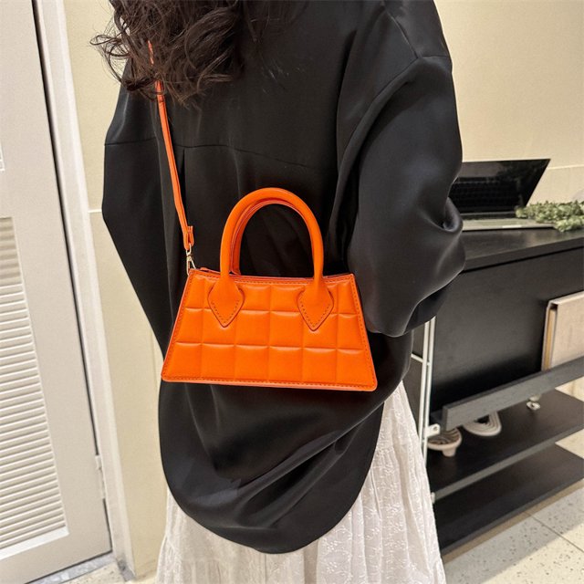 Bolso de mano para mujer, bolso de mano de piel sintética, bolso de mano para mujer, bandolera (naranja)