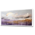 thumbnail image 2 of Designart "Golden Lakeside Majesty Purple and Gold Scenery IV" Oversized Cottage Framed Wall Art - Country Purple Lake Bedroom Framed Canvas Wall Art, 2 of 6