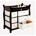 Badger Basket Sleigh Style Baby Changing Table with 6 Baskets