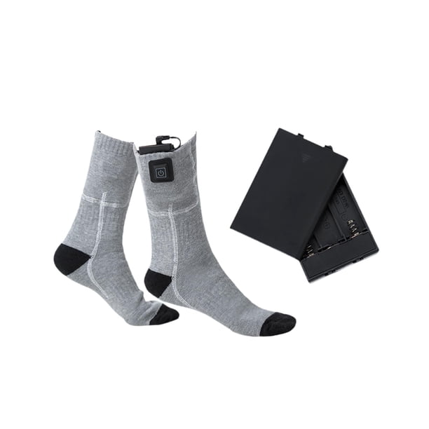 Calcetines calefactables,Calcetines térmicos eléctricos lavables para hombre y mujer,Calcetines calefactables para acampar,hacer senderismo,esquiar y Ajuste de temperatura gris