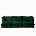 thumbnail image 4 of [Modern Green Corduroy 3-Seater Sofa with 3 Ottomans for Living Room], 4 of 23
