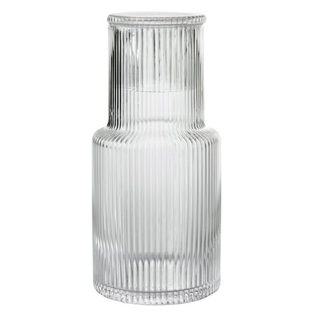 Better Homes & Gardens Glass 30 oz Ribbed Carafe, Clear