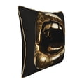 thumbnail image 2 of Fotbe Golden Lips Modern Sculpture Pattern Velvet Decorative Throw Pillow Covers with Elegant Piping, Soft Plush Cushion Cover for Sofa, Bed, Car, Office-16"x16", 2 of 8