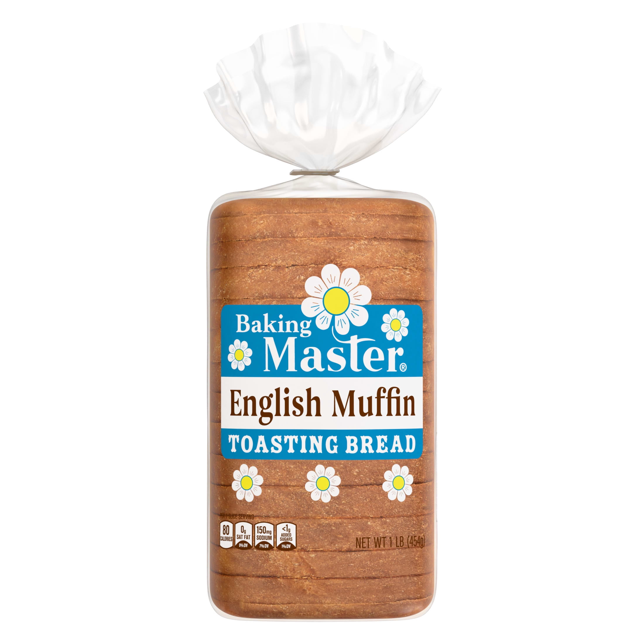 Master English Muffin Toasting Bread, 12 oz, Plain Breakfast Bread, Bag