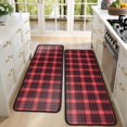 thumbnail image 4 of Kitchen Rugs Sets Of 2,Red and Black Plaid Pattern Anti Fatigue Kitchen Mat Rugs Non Slip Washable,Decorative Kitchen Floor Mats for Kitchen,Sink,Laundry,17"x47"+17"x47", 4 of 5