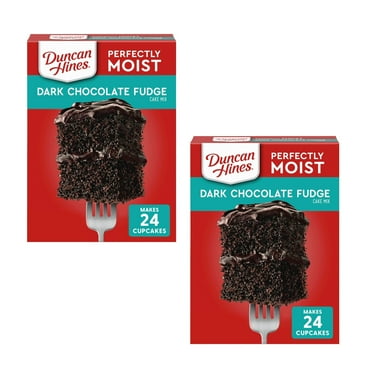 ( 2 Pack ) Duncan Hines Perfectly Moist Dark Chocolate Fudge Cake Mix, 15.25 oz