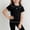 Black, variant on NAISIBABY Kids Girls T-Shirt Size 6, Soft Comfy Button-Up Collar Short Sleeve Summer Cute Fashion Tee Black