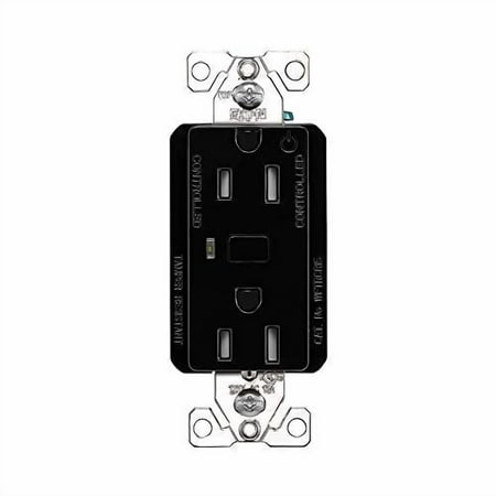 Eaton WFTRCR15-BK-SP-L Wi-Fi Smart Receptacle Works with Alexa, Black - A Certified for Humans Device