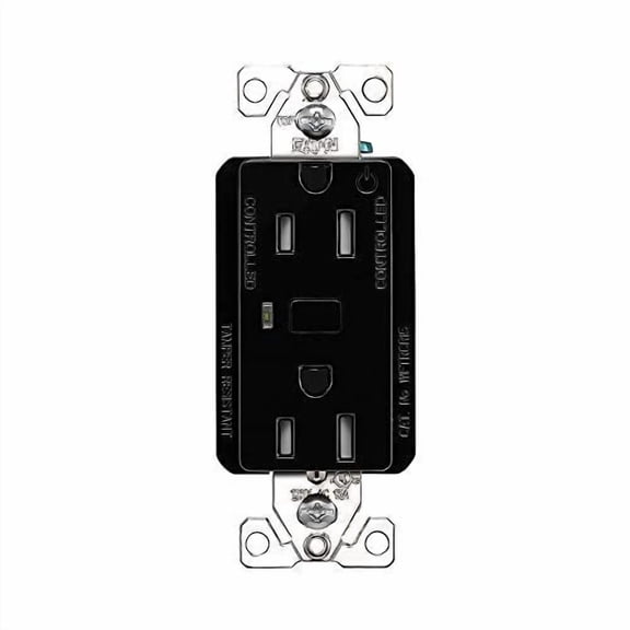 Eaton WFTRCR15-BK-SP-L Wi-Fi Smart Receptacle Works with Alexa, Black - A Certified for Humans Device