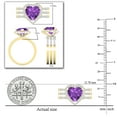 thumbnail image 3 of Dazzlingrock Collection 9mm Heart Shaped Center Amethyst with Round White Diamond Halo Style Engagement Ring Set for Women (0.63 ctw, Color I-J, Color I2-I3) in 10K Yellow Gold, Size 6, 3 of 4