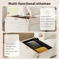 thumbnail image 6 of Harper & Bright Designs Sectional Sofa with Pull Out Bed, Convertible Sofa Sleeper with USB, Modular L-shaped Sofa with Movable Storage Ottoman for Living Room, Light Khaki+Beige, 6 of 17