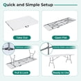 thumbnail image 2 of Costway 8 ft Portable Folding Table with HDPE Tabletop Safe Lock Mechanism Carrying Handle White, 2 of 11