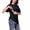 O-21 Black, variant on Women Maternity Clothing Solid Color Short Sleeved Double-layer Nursing Top Multifunctional T-shirt