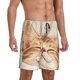 thumbnail image 2 of Balery Sleeping Cat In Blanket Pantalones cortos de pijama de punto de algodón para hombre con cinturilla y bolsillos-XX-Large, 2 of 6