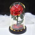 thumbnail image 3 of Rosa eterna en campana, hermosa rosa y cristal con luces LED, base de pino para el día de San Valentín, fiesta de cumpleaños, boda, día de la madre, regalos creativos kaili Sencillez, 3 of 5