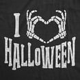 thumbnail image 2 of Womens I Heart Halloween T Shirt Funny Love Skeleton Heart Hands Graphic Tee Womens Graphic Tees, 2 of 7