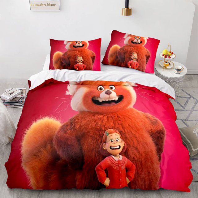 2022 Cartoon Turning Red Bedding Set Edredón Funda Nórdica Juegos de cama