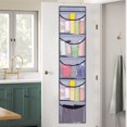 thumbnail image 1 of Home Textile Storage Over The Door Organizer Storage For Closet With 5 Pockets Organizer For Bedroom Bathroom Grey, 1 of 1