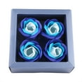 thumbnail image 2 of Ramo de simulación de flores de jabón de 4 rosas, regalo romántico para el día de San Valentín con caja (azul), 2 of 8