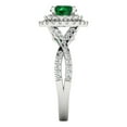 thumbnail image 3 of 1.3125 ct Round Cut Simulated Emerald Halo Engagement Ring for Women in 18K White Gold, 3 of 5