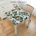 thumbnail image 2 of BANET Red Flower Print Polyester Square Tablecloth Decorative Table Cover Clothes for Square Tables Kitchen Dining Room White, 2 of 7