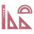 thumbnail image 1 of Unique Bargains Metal Ruler Set with Laser Engraving, 15cm, Red, 4 Count, 1 of 5