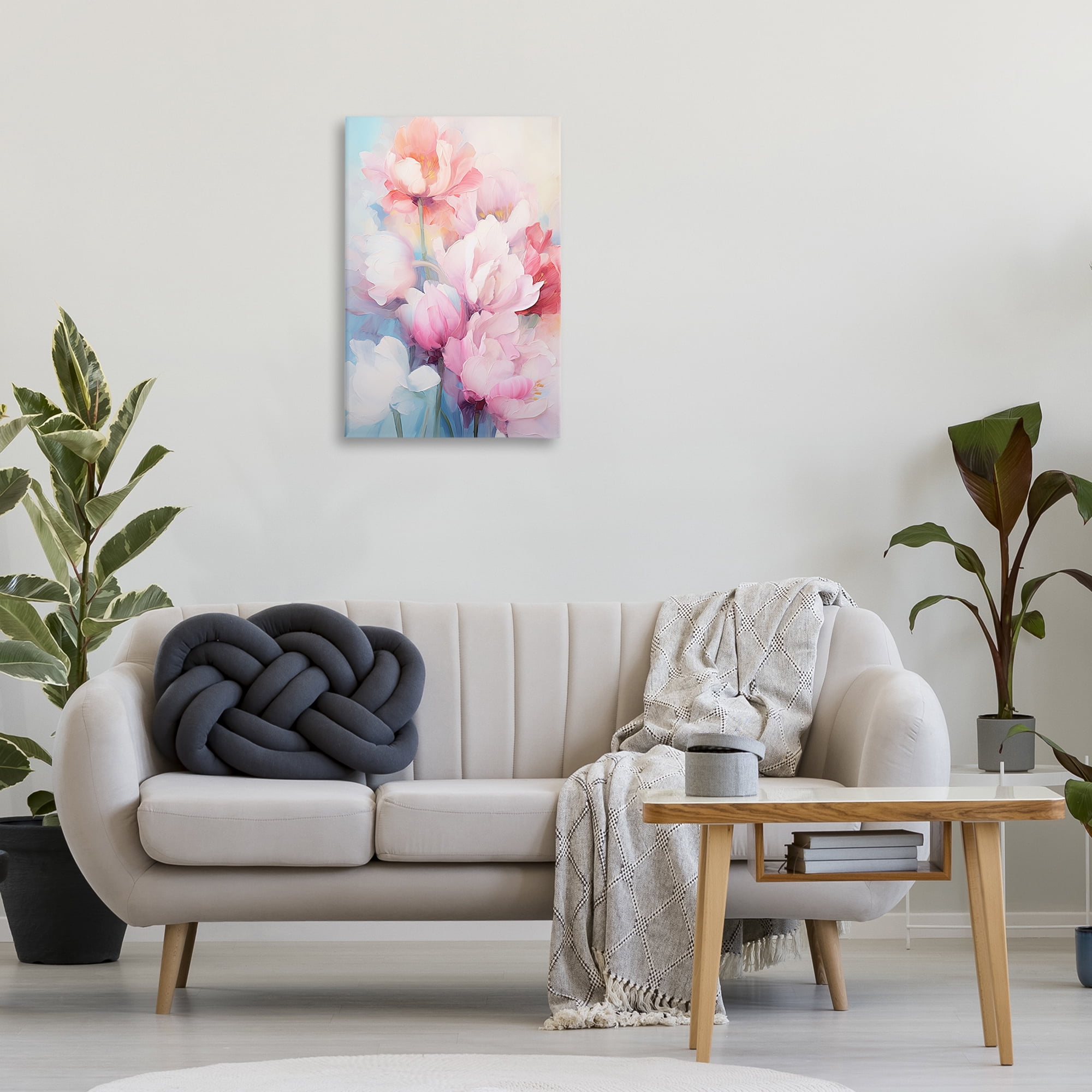 Stupell Industries Soft Tulip Blossoms Botanical & Floral Painting Gallery Wrapped Canvas Art Print Wall Art, 20 x 30