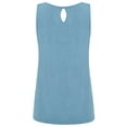 thumbnail image 2 of Made by Johnny Women's Summer Sleeveless Pleated Back Closure Casual Tank Tops L DENIM, 2 of 6