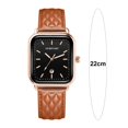 thumbnail image 2 of Ladies Watch Ladies Quartz Watch Square Dial Rhombus Texture Faux Leather Adjustable Strap Date Display Ladies Square Watch, 2 of 8