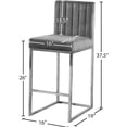 thumbnail image 5 of Meridian Furniture Giselle 26"H Velvet Counter Stool in Gray, 5 of 5