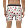 thumbnail image 4 of Xecao Vintage Christmas Reindeer Print Boxer Briefs for Men's Stretch Moisture-Wicking Underwear, Mid-Rise Classics breathable fabric, 4 of 7