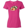 thumbnail image 3 of Inktastic Football with Flowers and Leopard Spots Women's T-Shirt, 3 of 5