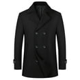 thumbnail image 1 of Manteau de Sport pour Hommes Manteaux pour Femmes Mode Décontractée Solide Double Poitrine Manches Longues Col Rabattu Sans Capuche Manteau Long Décontracté Trench Coat Trench Coat Hommes, 1 of 7