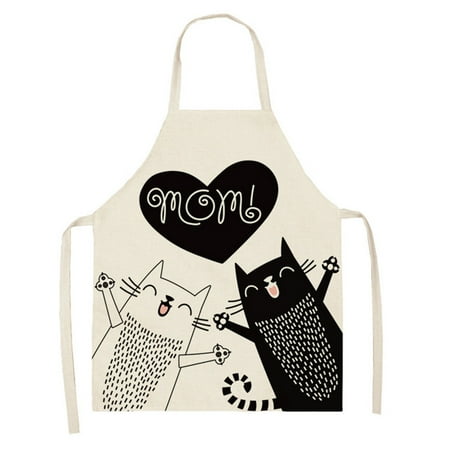 

Flower Pattern Kitchen Apron for Woman Sleeveless Cotton Linen Aprons Home Cooking Baking Accessories Bibs Cleaning Tools Mandil