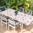 thumbnail image 2 of Christmas Snowflakes Table Cloths for 8 Foot Rectangle Tables, Red Yellow Gray Winter Snowy Patio Waterproof Elastic Fitted Tablecloths, Washable Rectangular Table Cover for Camping, 2 of 8