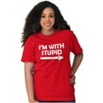 thumbnail image 4 of I'm With Stupid Best Friend BFF Goals Men's Graphic T Shirt Tees Brisco Brands X, 4 of 5