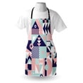 thumbnail image 4 of Geometric Apron, Contemporary Art Design Formed of Groovy Shapes Tricolor Doodle, Unisex Kitchen Bib with Adjustable Neck for Cooking Gardening, Adult Size, Blush Indigo and Mint Green, by Ambesonne, 4 of 4