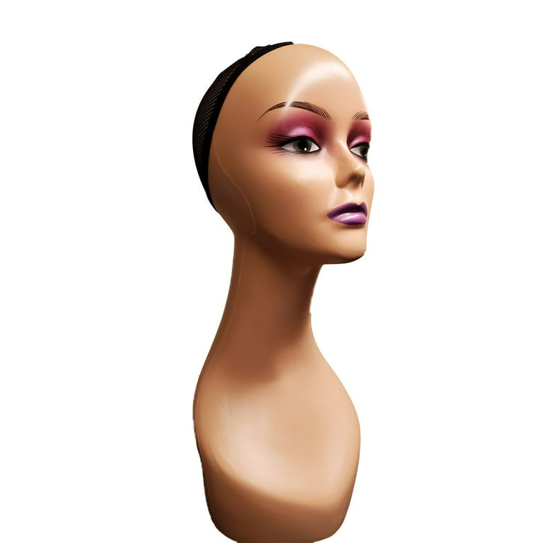 ErSiMan Female Cosmetology Mannequin Head Bald Manikin Head for Wigs Making  Wig Display Hat Display Glasses Display Hairdressing Training Head Doll Head  with Cl…