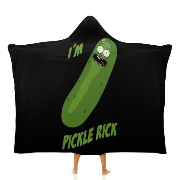 Rick And Morty Wearable Blanket Cloak Arctic Velvet Hooded Blanket Soft Fuzzy Hoodie Blanket Cape for Adults Kids 40"x50"