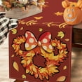 thumbnail image 3 of Chemin de Table Couronne de Souris Dessin Animé Bonjour Automne, Feuilles d'Érable Rouges Décoration de Table de Cuisine, Décoration de Maison en Toile de Jute pour Fête Intérieure Extérieure 13 x 36 Pouces, 3 of 6