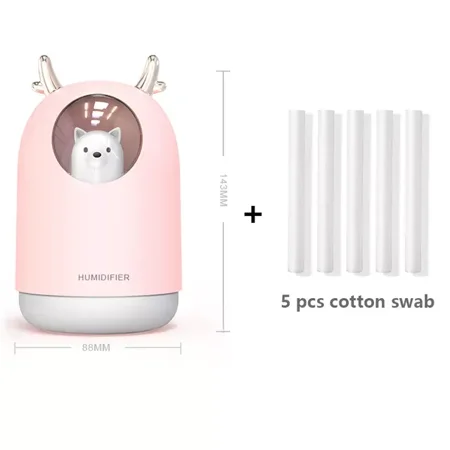 

300ML Ultrasonic Air Humidifier Aroma Essential Oil Diffuser for Home Car USB Fogger Mist Maker with LED Night Lamp