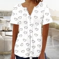 thumbnail image 2 of Womens Printed V-neck Button Up Short Seeved Top, 2 of 4