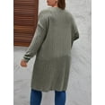 thumbnail image 3 of QINCAO Plus Size Womens Open Front Cardigan Sweater with Pockets Long Sleeve Lightweight Coat Fall Winter 1XL-5XL, 3 of 4