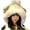 White, variant on Bear Ear Faux Fur Trapper Hat with Burger Decor Trendy Winter Casual Headwear White